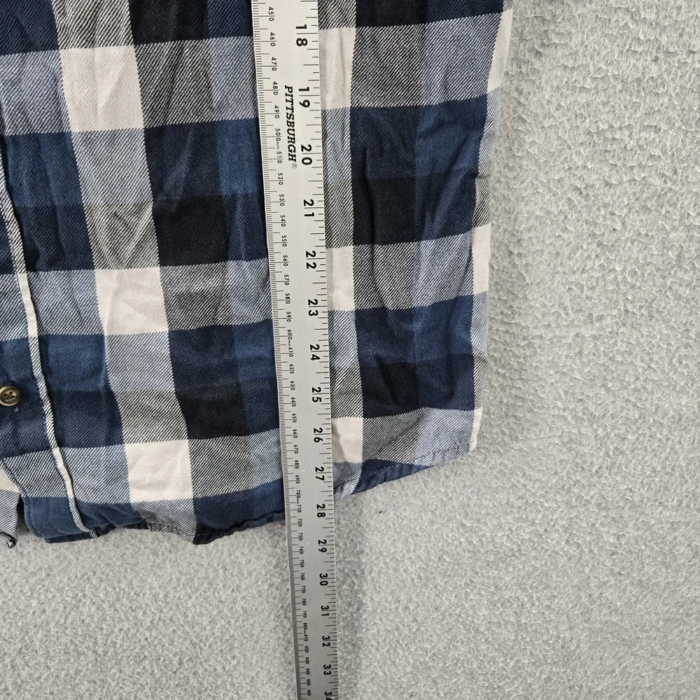 Vans Men Button Up Shirt L Blue Plaid Long Sleeve Skate Flannel‎
